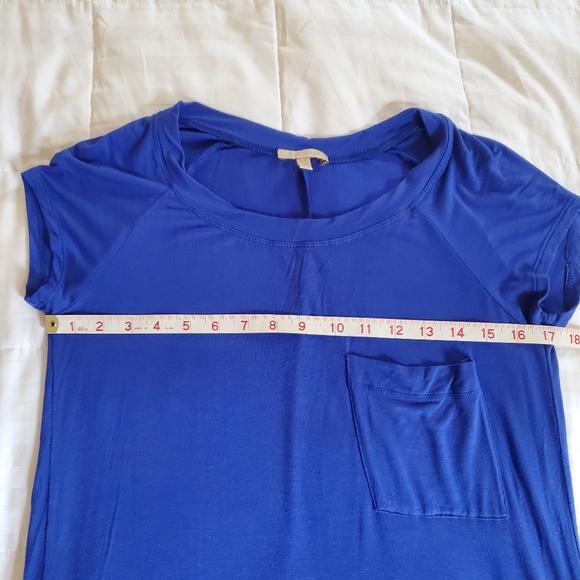 🍒Anthropologie Lace Edge Bordeaux Blue Tunic Top CYA - Picture 12 of 12